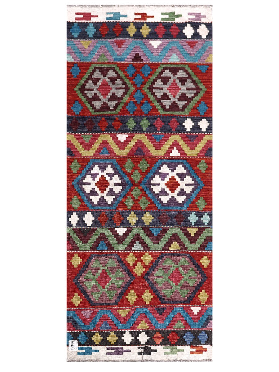 Maimana Afghanistan Kilim Rug - 201 x80 cm