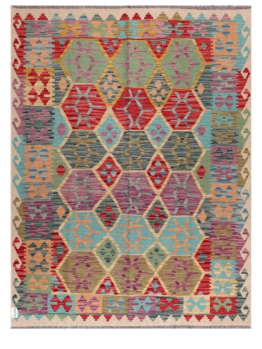Maimana Afghanistan Kilim Rug - 202 x154 cm