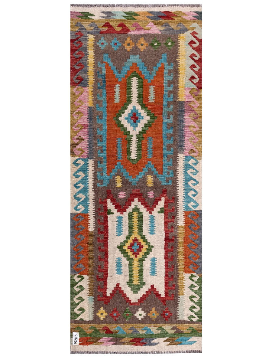 Maimana Afghanistan Kilim Rug - 202 x78 cm