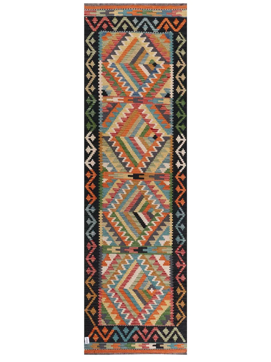 Maimana Afghanistan Kilim Runner - 312 x 93 cm