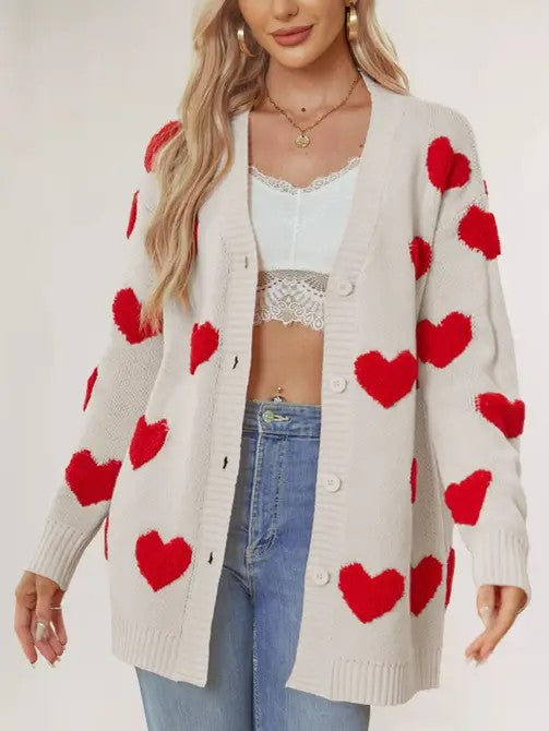 Miss Sparkling |Long Heart cardigan
