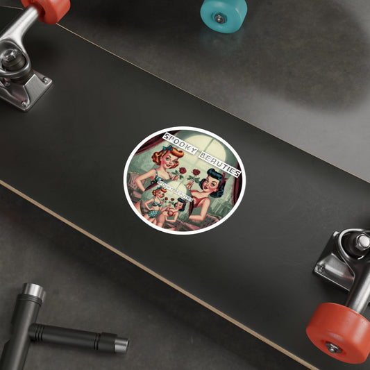 Spooky Beauties Rosy Doll Faces | Retro Die-Cut Stickers