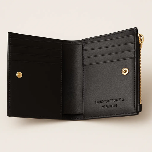 WOVEN LEATHER SMALL WALLET