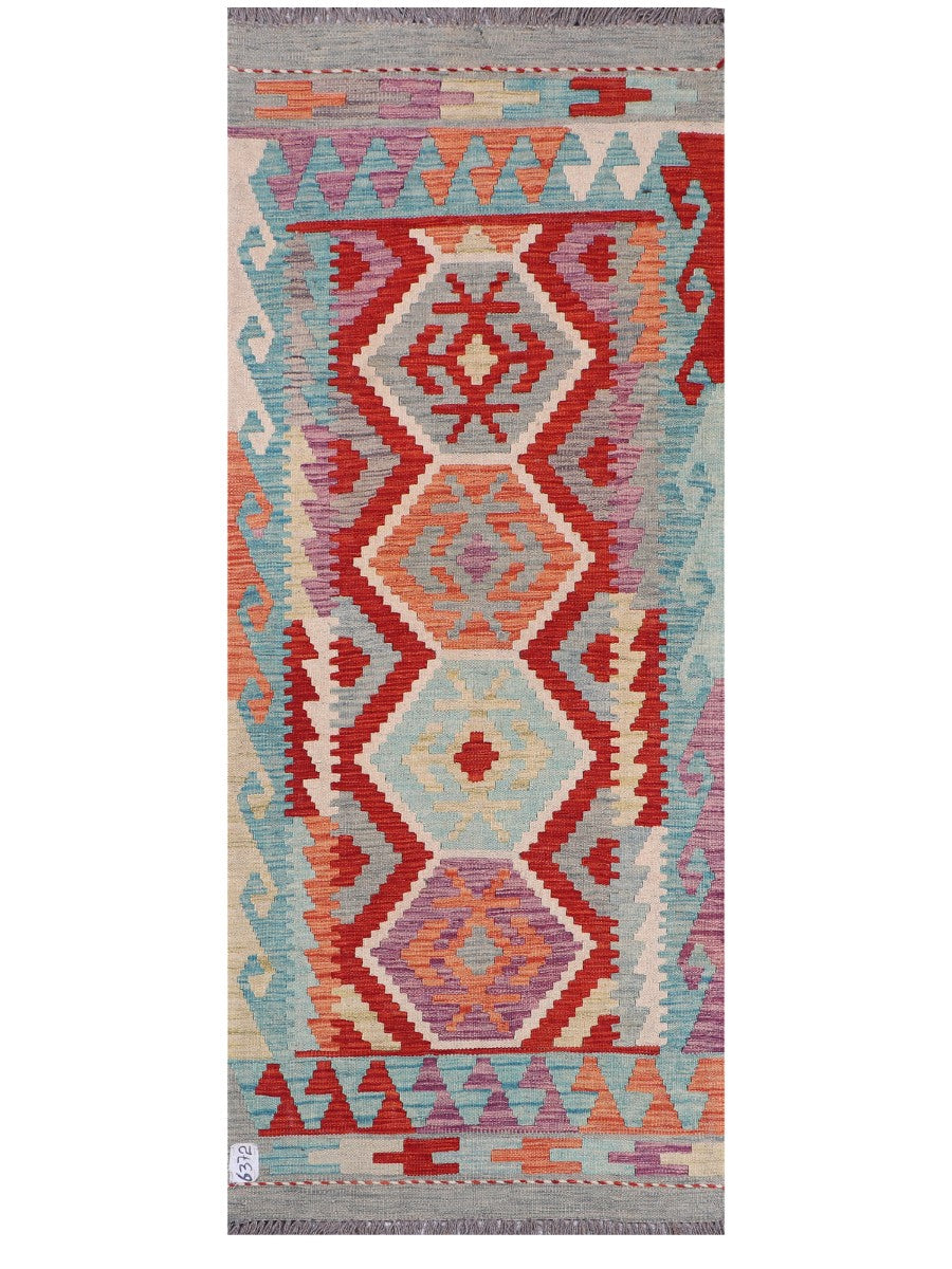 Maimana Afghanistan Kilim Rug - 190 x77 cm