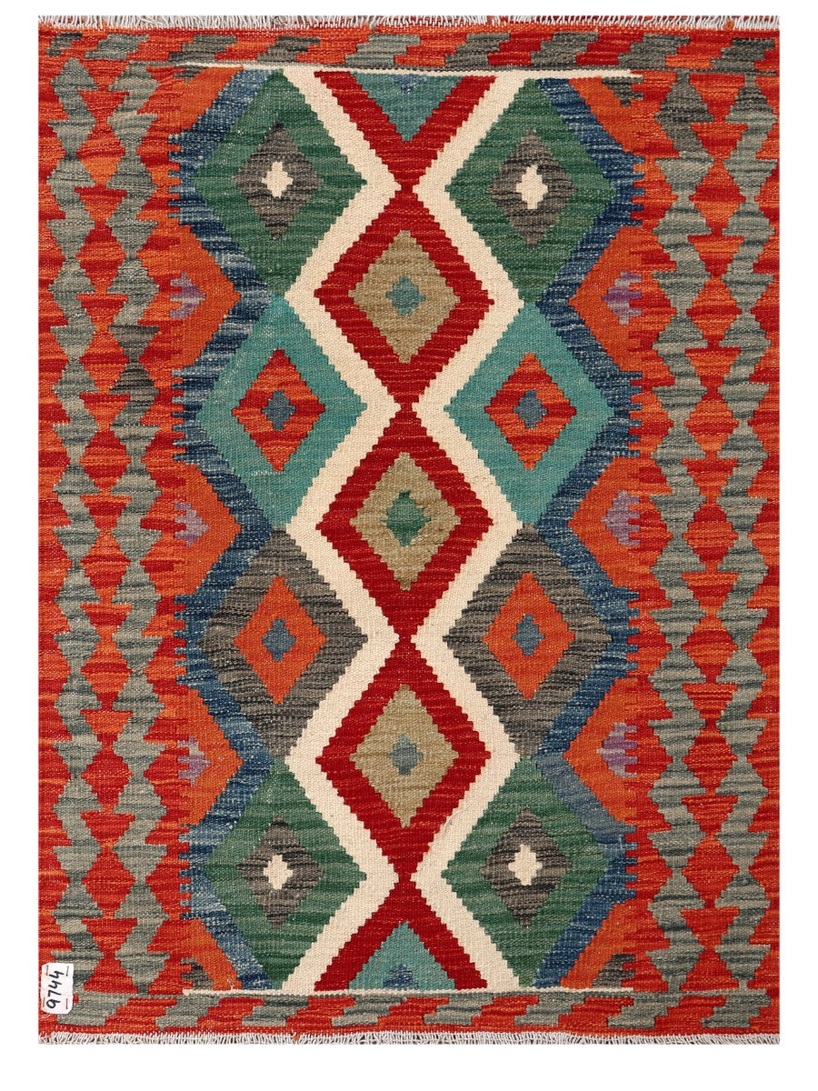 Maimana Afghanistan Kilim Rug - 122 x 88 cm