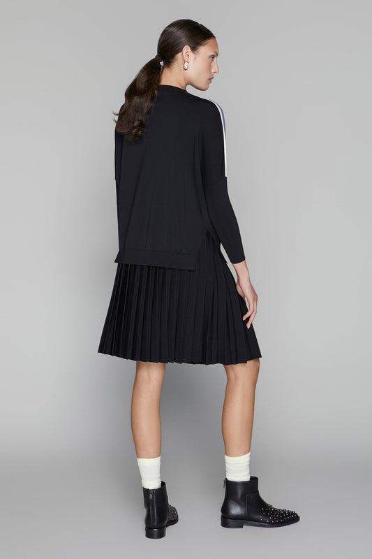 Montia Top in Black Gray Stripe