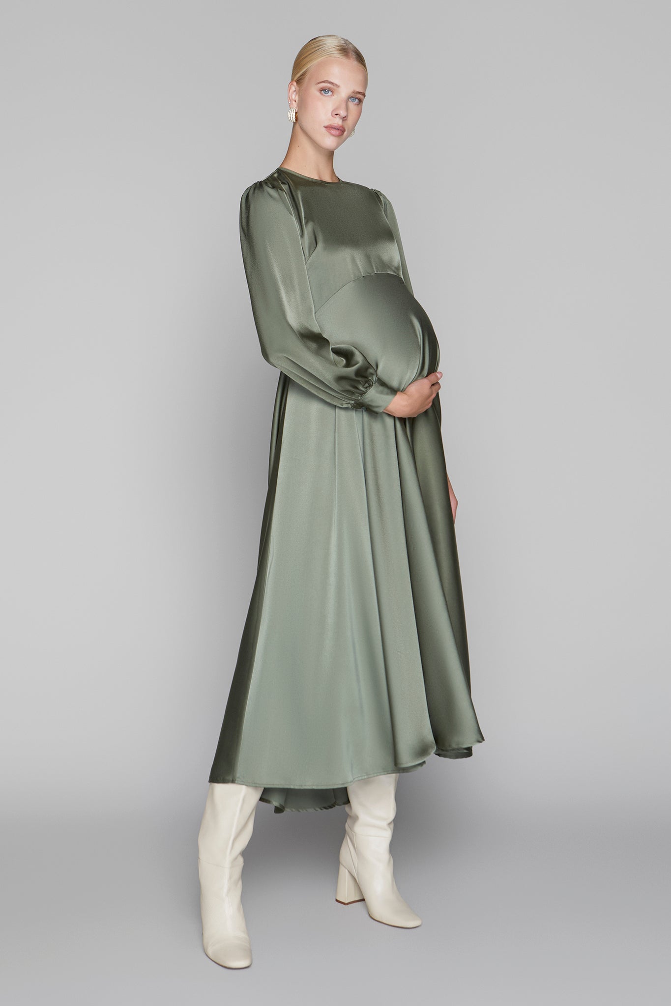 Arden Maternity Dress in Olive