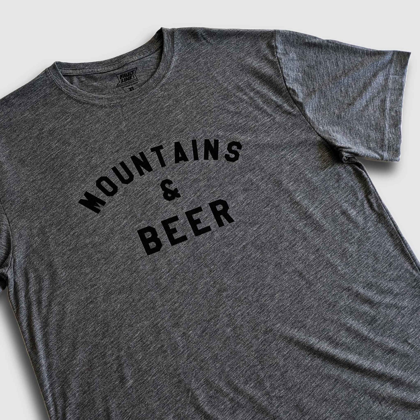 Mountains & Beer Sustainable Tee - Dark Heather Gray