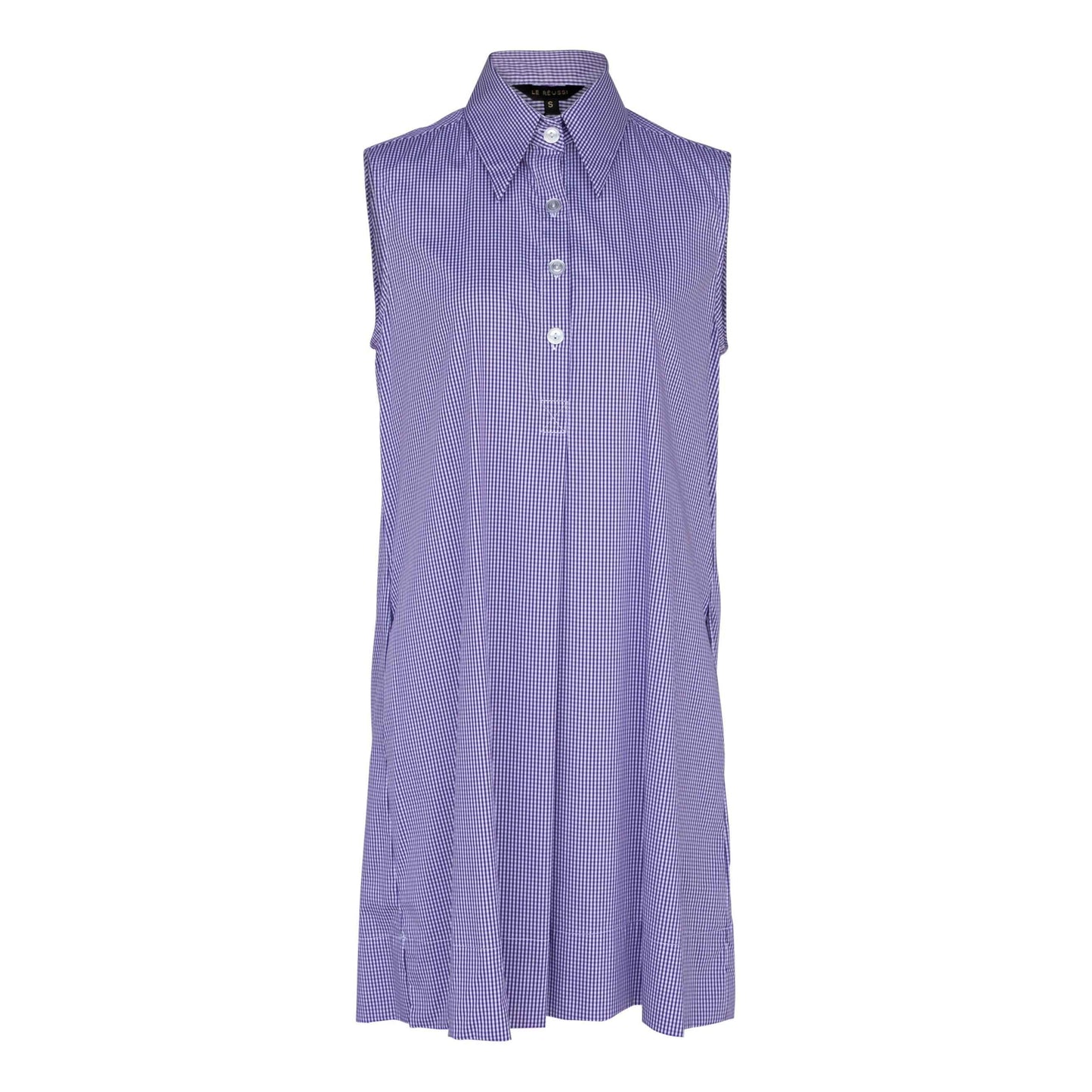 Italian Cotton Sleeveless Dress in Purple – Chic Summer Wear