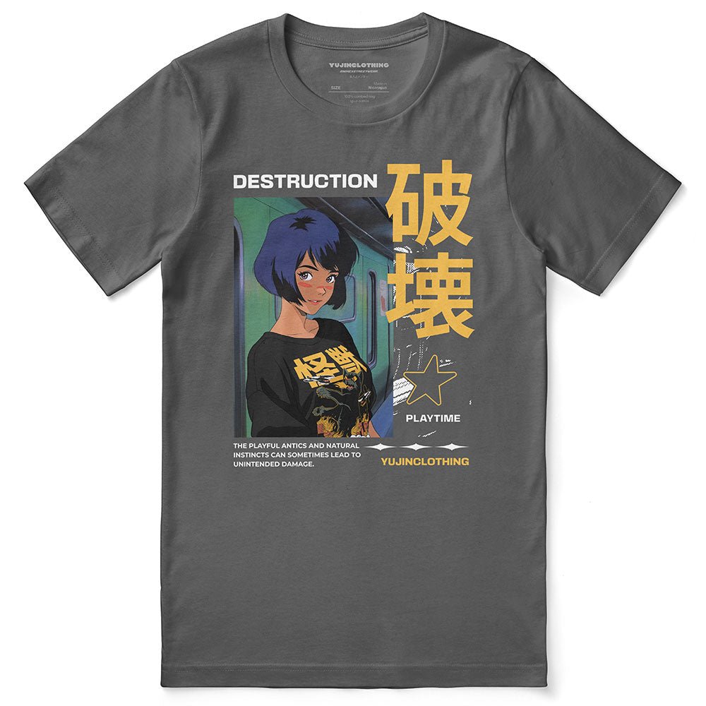Cat Destroyer And Girl T-Shirt - Lolomo!