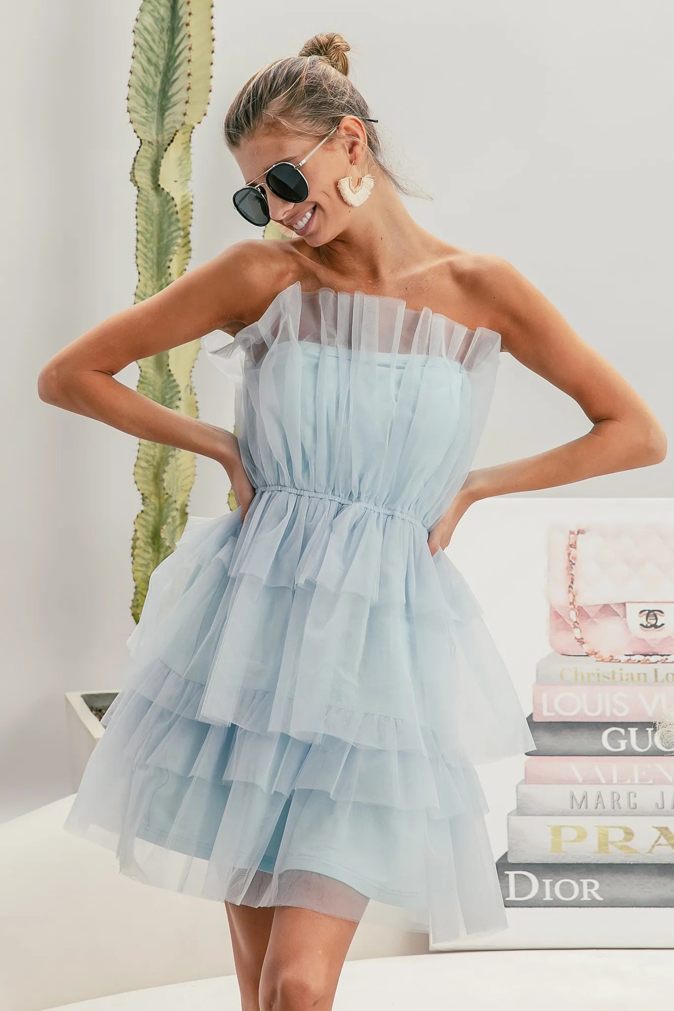 BiBi Sleeveless Layered Organza Dress