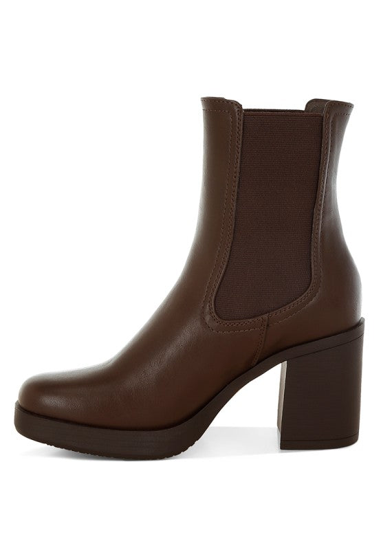 Scuala Faux Leather Chelsea Boots