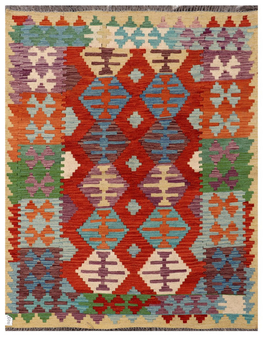 Maimana Afghanistan Kilim Rug - 193 x147 cm