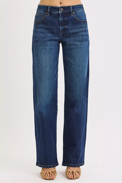 RISEN Mid Rise Wide Baggy Jeans