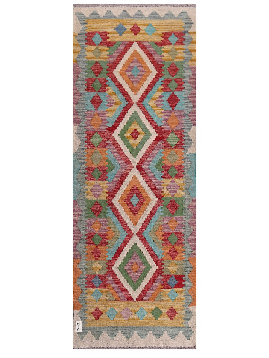 Maimana Afghanistan Kilim Rug - 194 x71 cm