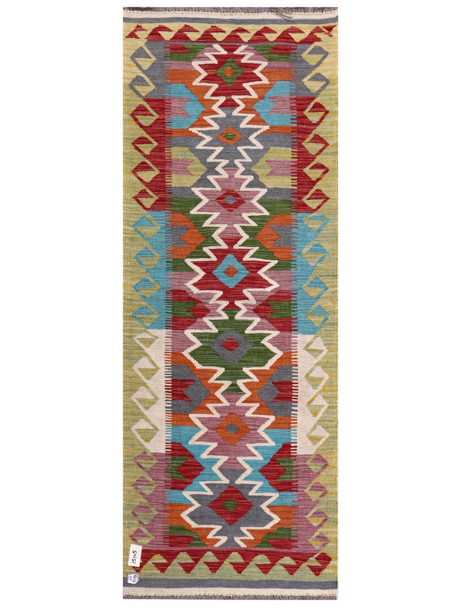 Maimana Afghanistan Kilim Rug - 193 x72 cm