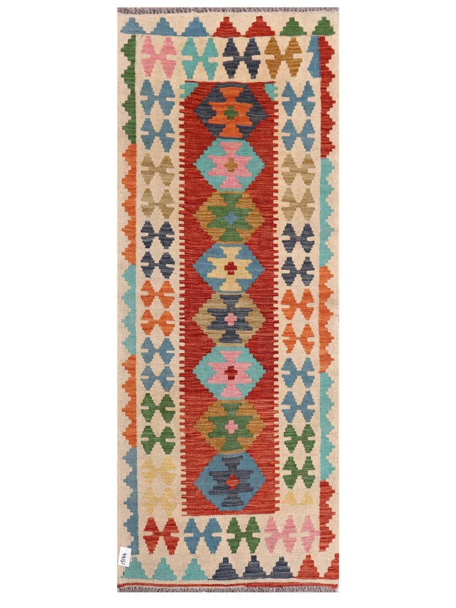 Maimana Afghanistan Kilim Rug - 198 x77 cm