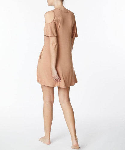 Fabina Bamboo Cold Shoulder Flare Dress