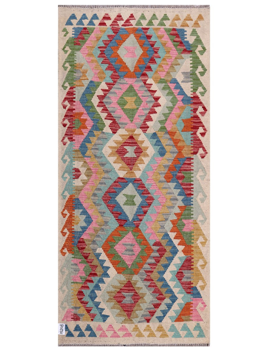 Maimana Afghanistan Kilim Rug - 195 x89 cm