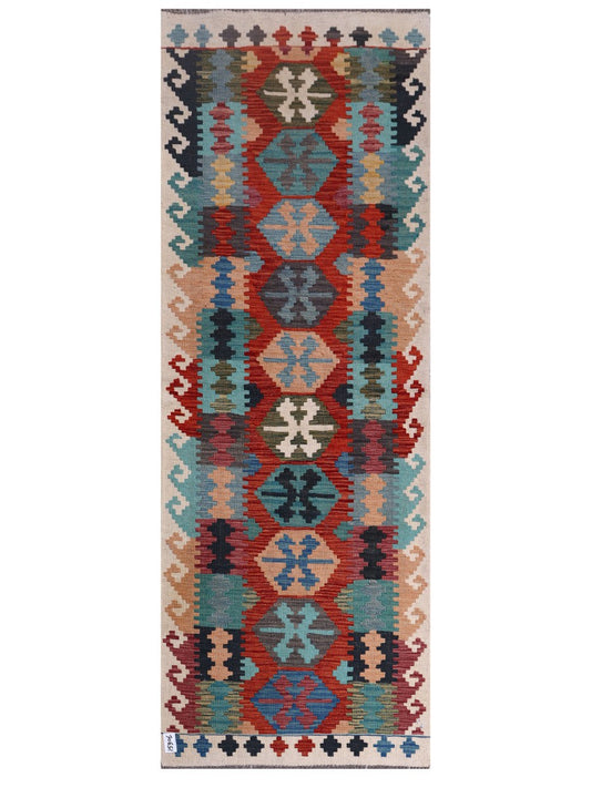 Maimana Afghanistan Kilim Rug - 243 x 88 cm