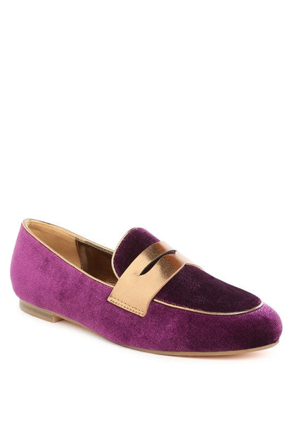 Malta Penny Strap Velvet Loafers