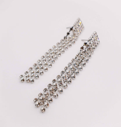 Dazzling Cascade Faux Diamond Earrings - Elevate Elegance