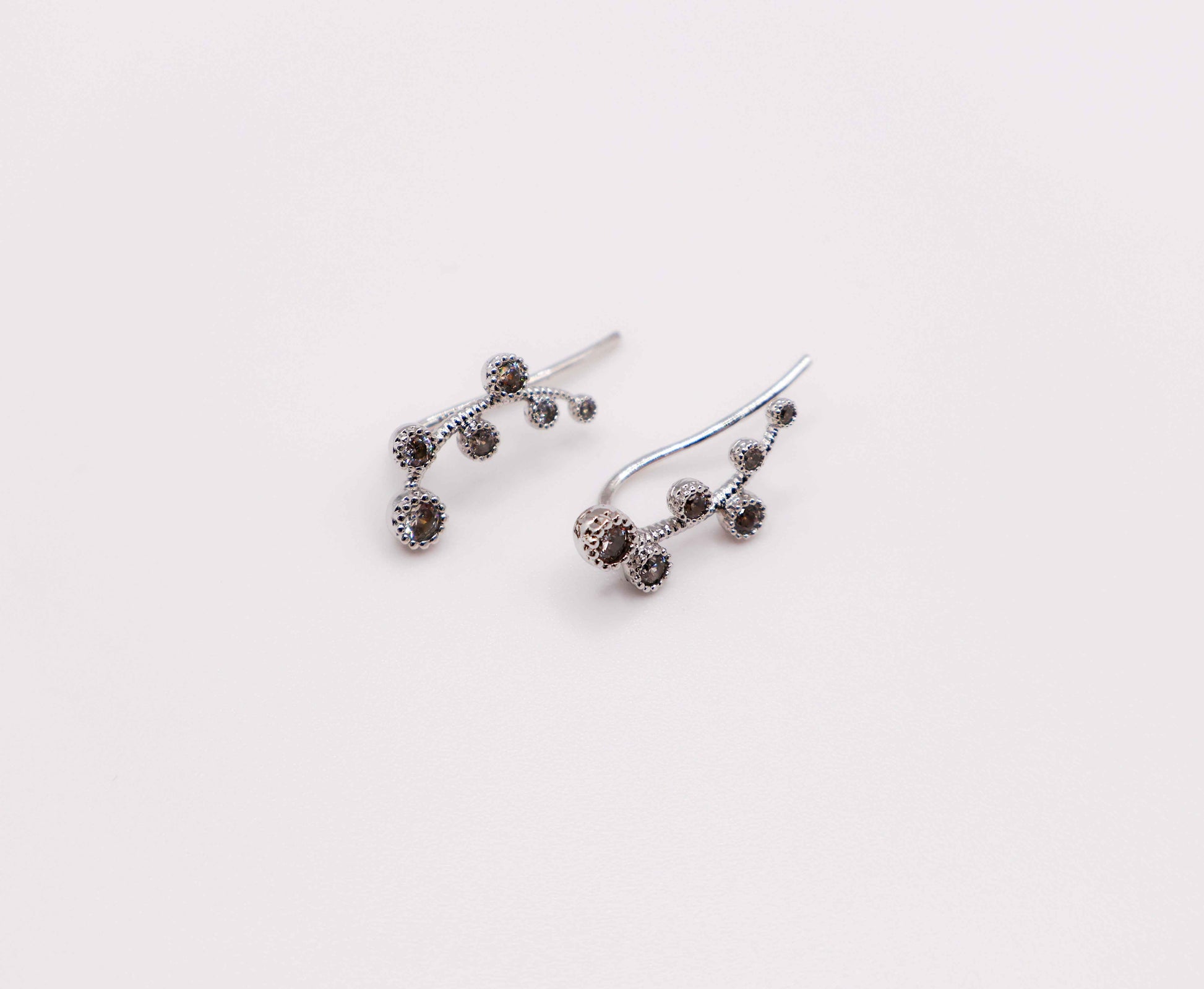 Floral Whispers White Gold Earrings