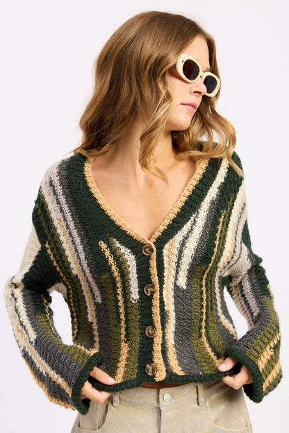 Emory Park Color Mixed Cardigan Top