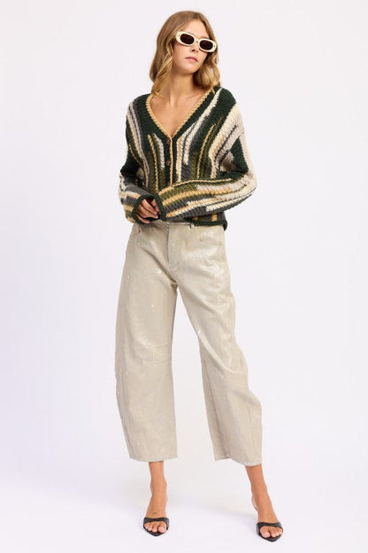 Emory Park Color Mixed Cardigan Top