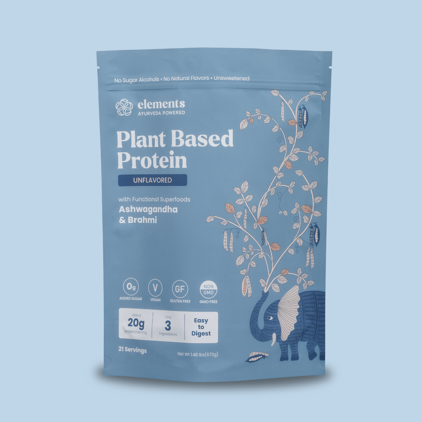 Plant Based Protein Powder: Unflavored (21 Servings)