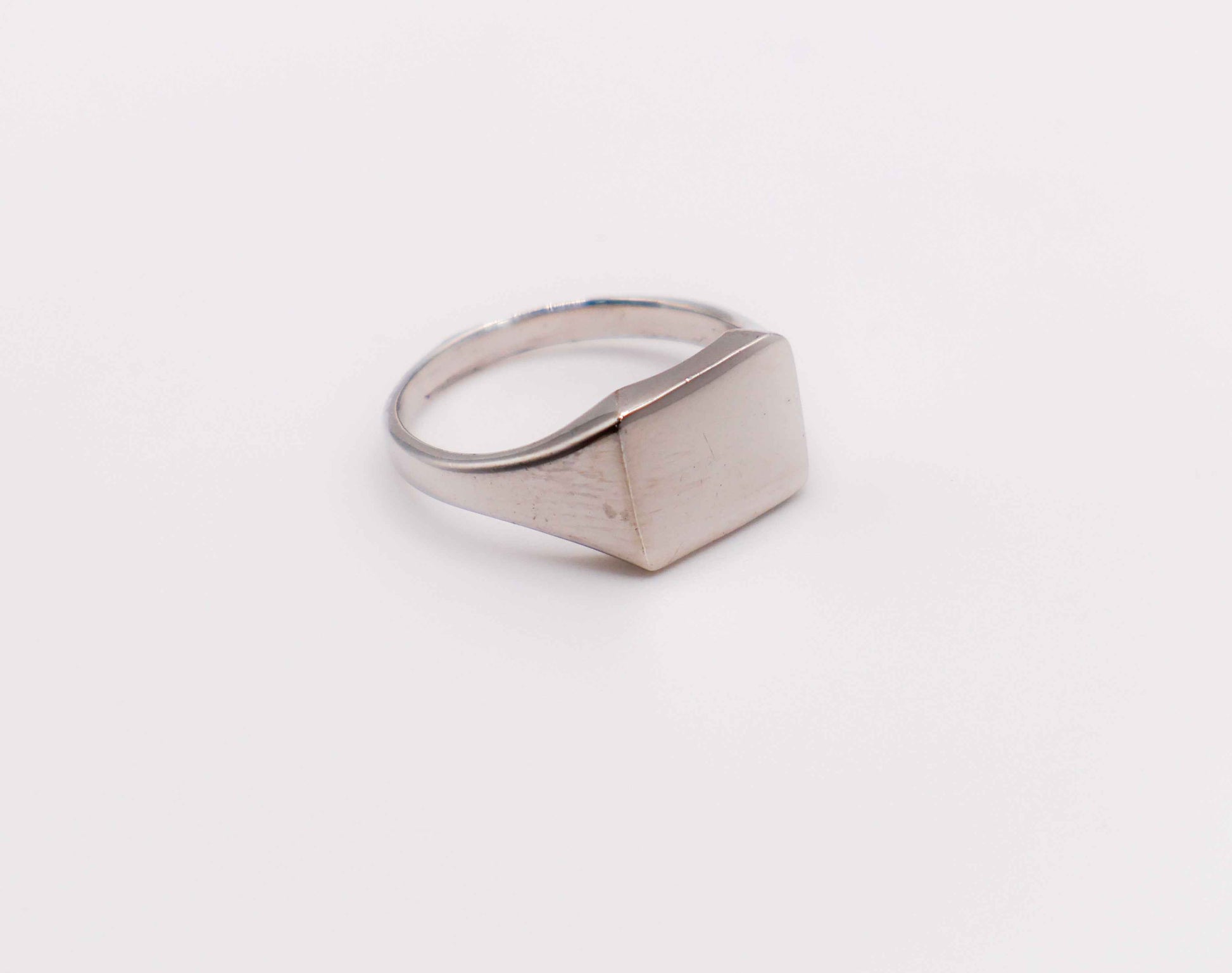 Italian Silver Rectangular Face Ring
