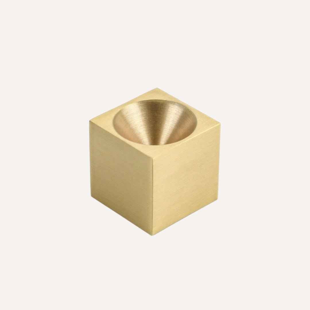 Brass Cube Incense Holder - Minimalist & Stylish Design