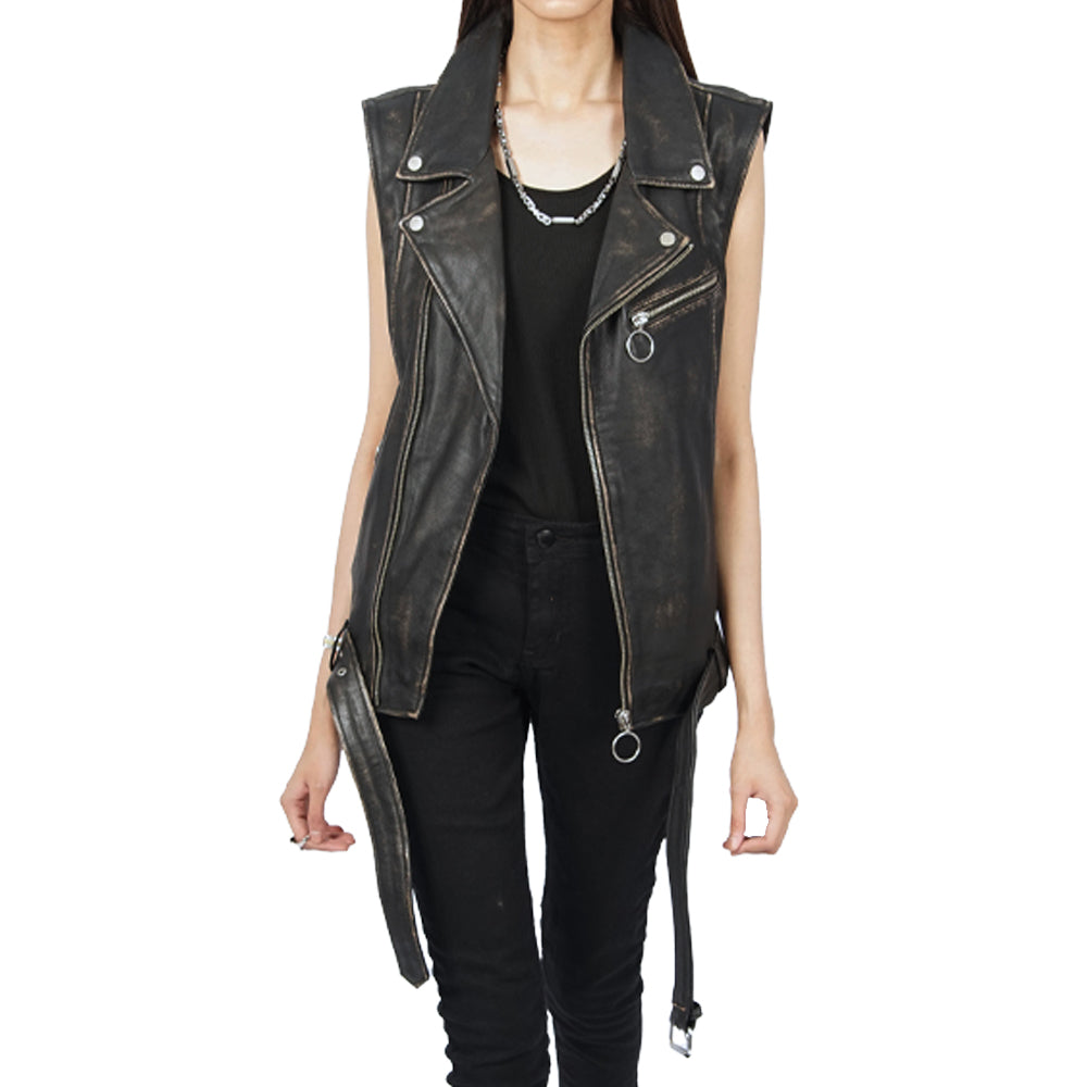 Ash Vintage Biker Leather Vest