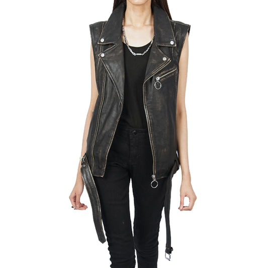Ash Vintage Biker Leather Vest