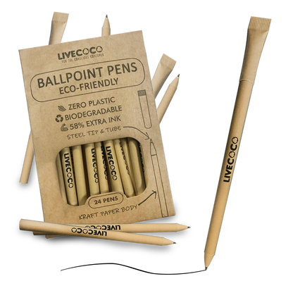 Paper Ballpoint Pens - 24 Pack - Lolomo!
