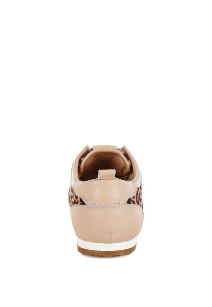 Narati Leopard Print Real Leather Sneakers