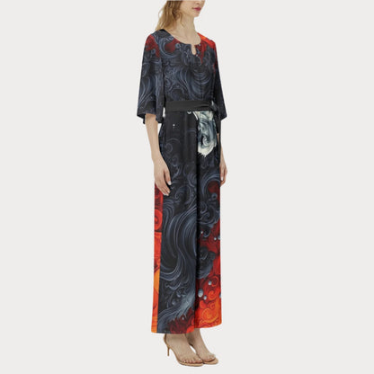 Brooklyn Republic™ Fire and Ice Dolman Belted Wide Leg Jumpsuit