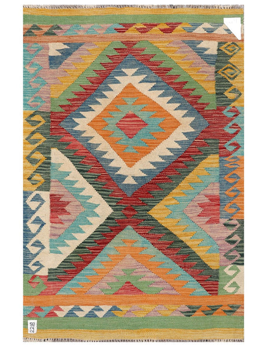 Maimana Afghanistan Kilim Rug - 145 x95 cm