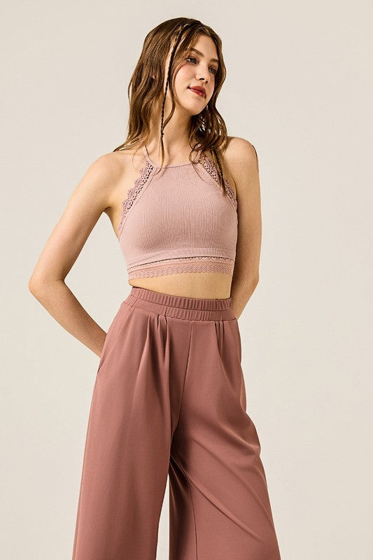 Plus Stretch Yoga Knit Wide Leg Palazzo Pants