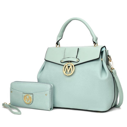 MKF Collection by Mia K Aurora Vegan Leather Satchel and Wallet