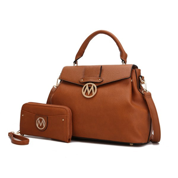 MKF Collection by Mia K Aurora Vegan Leather Satchel and Wallet