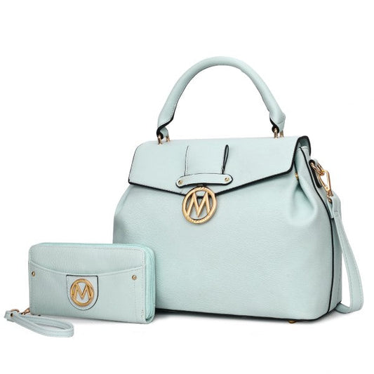 MKF Collection by Mia K Aurora Vegan Leather Satchel and Wallet