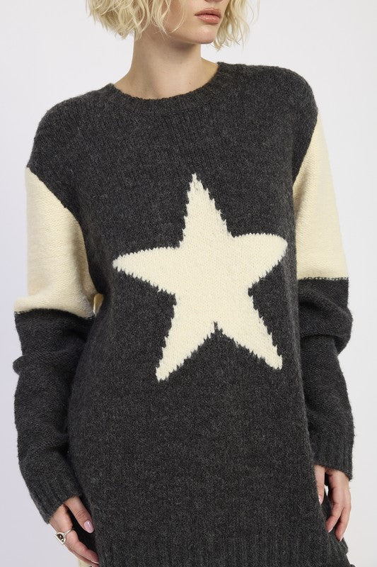 Emory Park Oversized Sweater with Star Print