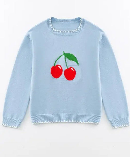 Miss Sparkling |Cherry Blossom Knit Sweater