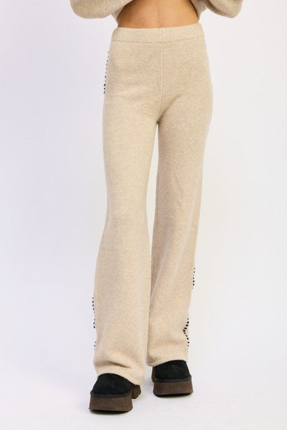 Emory Park Wide Leg Pants with Blanket Stitching