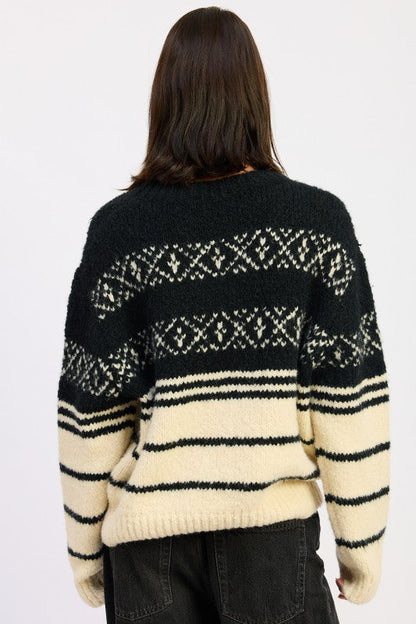 Emory Park Fair Isle Striped Oversize Sweater