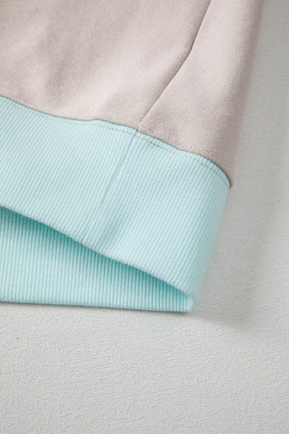 Cotton Colorblock Patchwork Striped  Sweatshirt