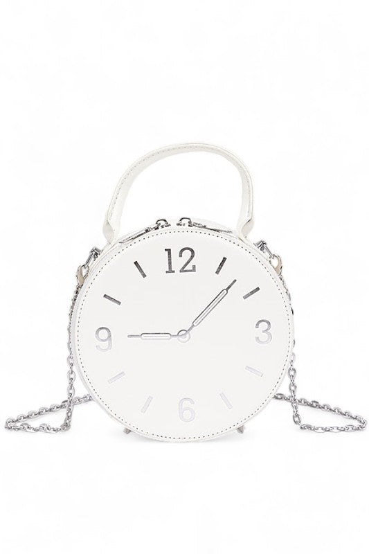 Top Handle Clock Novelty Crossbody Clutch Bag
