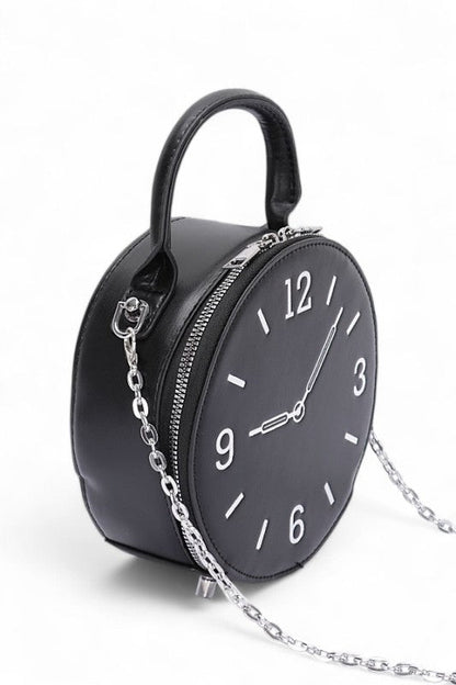 Top Handle Clock Novelty Crossbody Clutch Bag