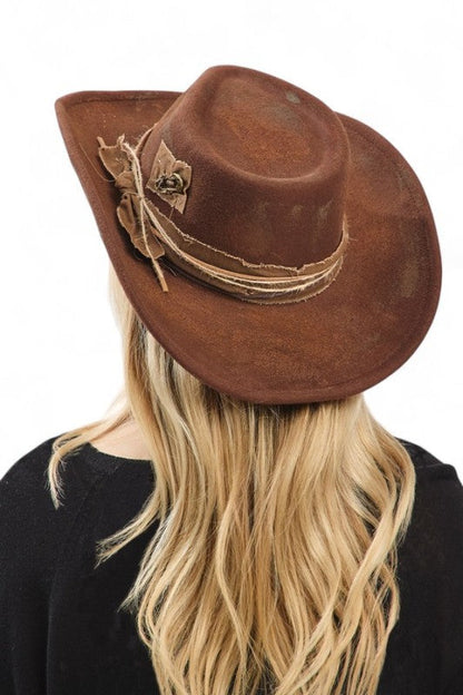 Distress Vintage Shapable Fedora Cowboy Hat